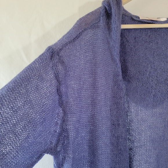 Victoria's Secret Blue Mohair Open Front Hooded Cardigan M/L Breathable Casual - Picture 5 of 10